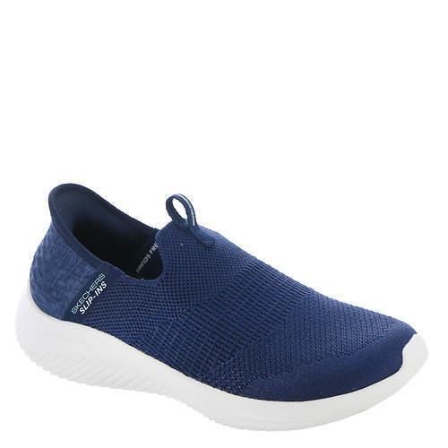 Womens Skechers Sport Ultra Flex 3.0 Smooth Step Slip-on Navy Fabric Shoes
