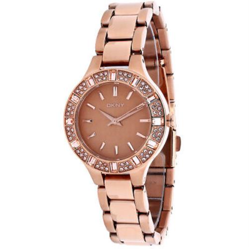 Dkny Women`s Chambers Rose Gold Dial Watch - NY8486