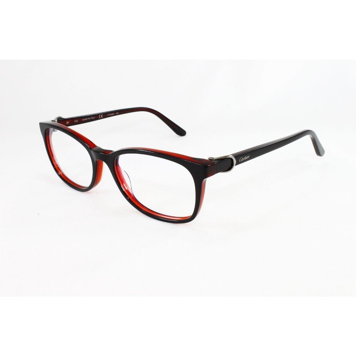 Cartier Eyeglasses CT0008O-010 C Decor Black Red 54mm