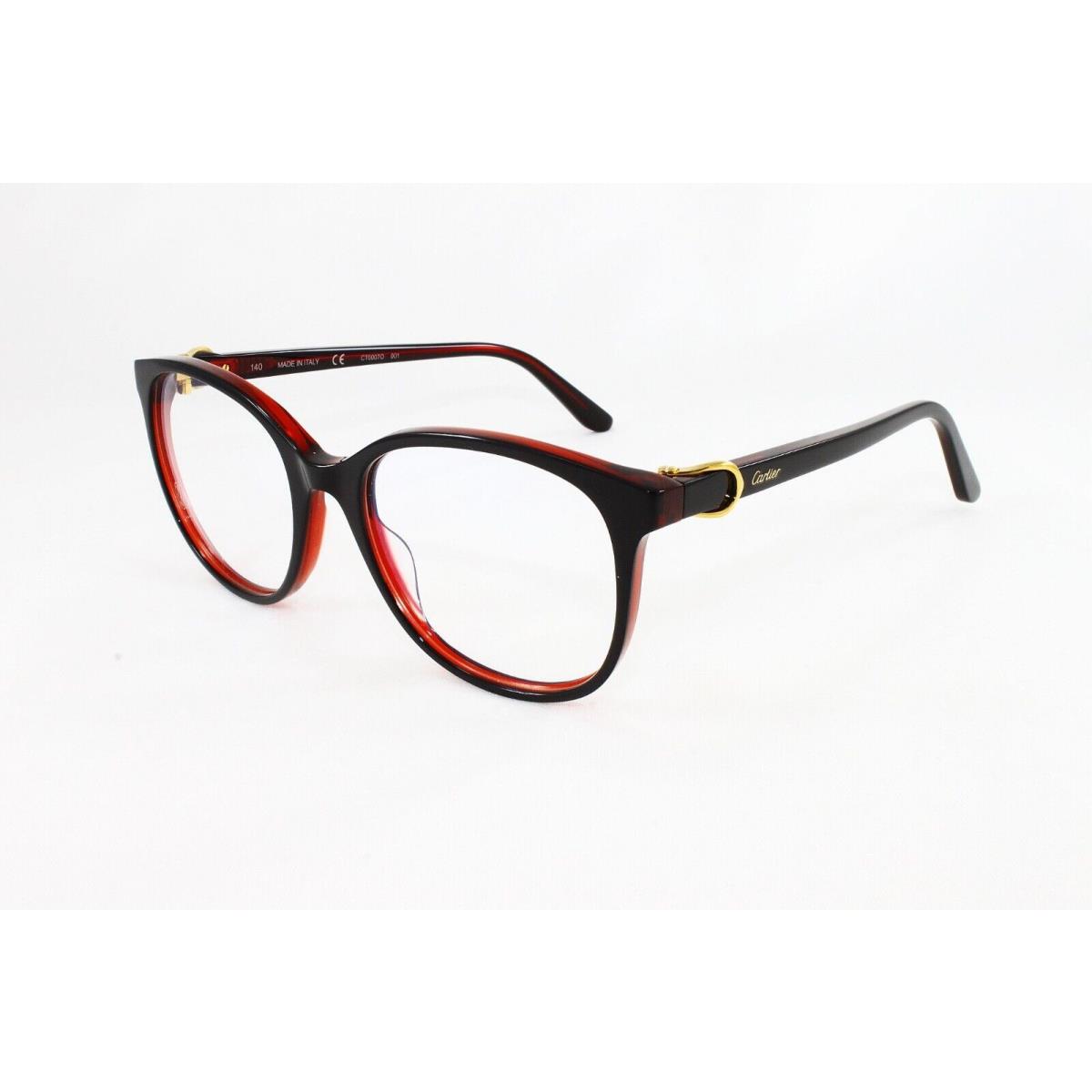 Cartier Eyeglasses CT0007O-001 Signature C Black Red 52mm