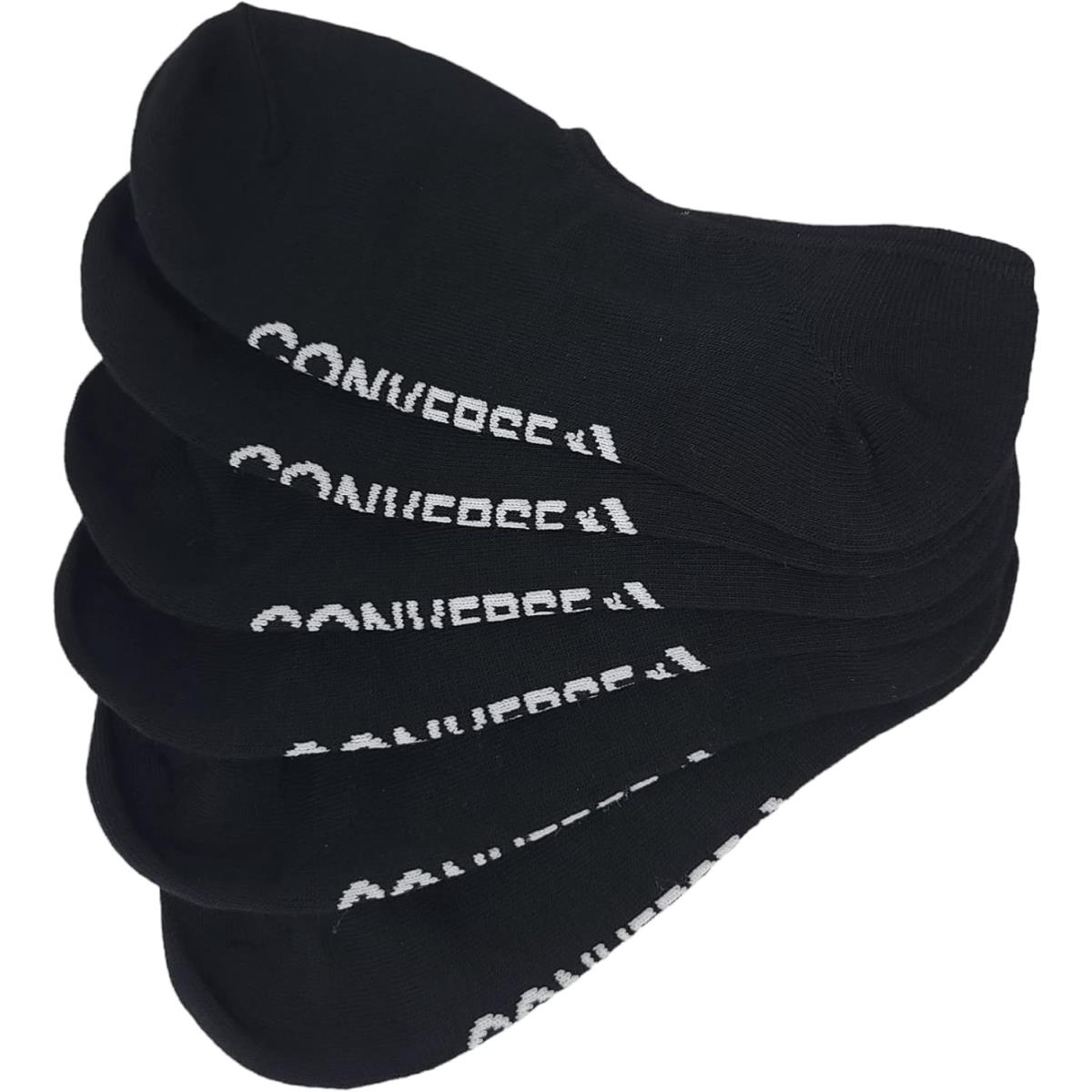 Converse Men`s 3 Pack Half Cushion Ultra Low Socks No Show Made For Chucks Shoe Black/White