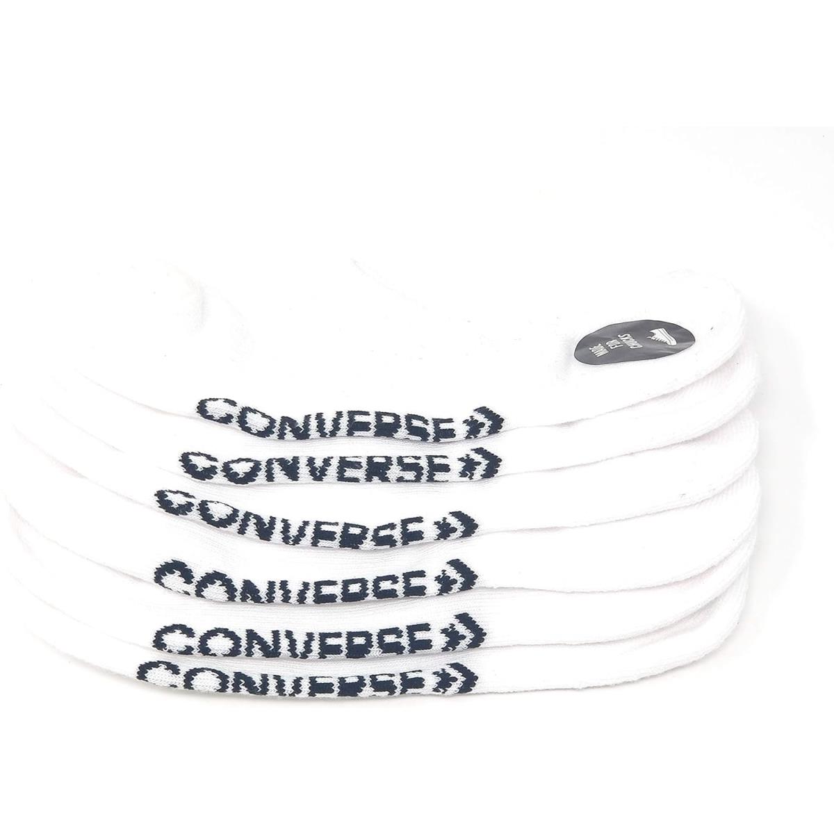 Converse Men`s 3 Pack Half Cushion Ultra Low Socks No Show Made For Chucks Shoe White