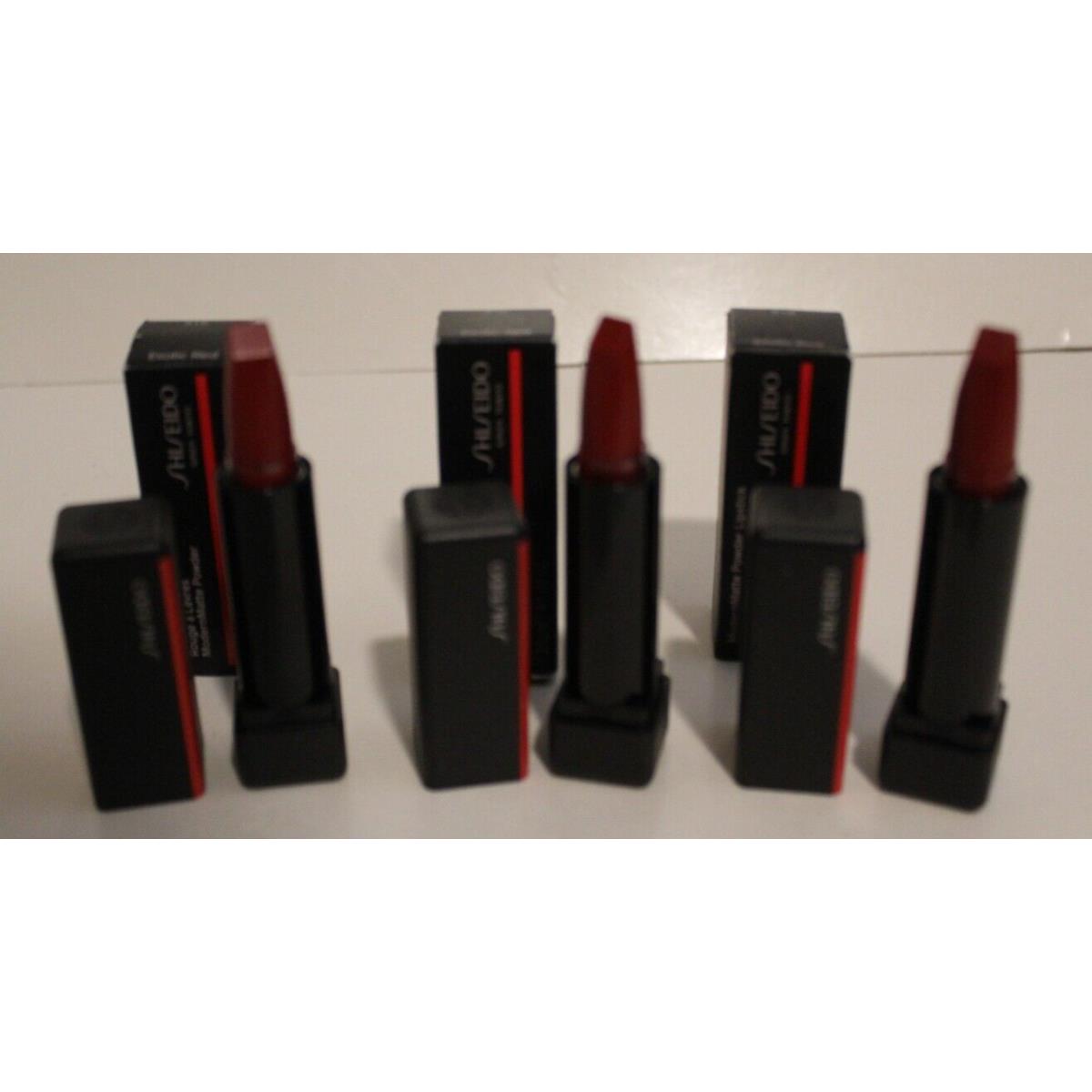 Shiseido Exotic Red Modern Matte Powder Lipstick .08oz X 3