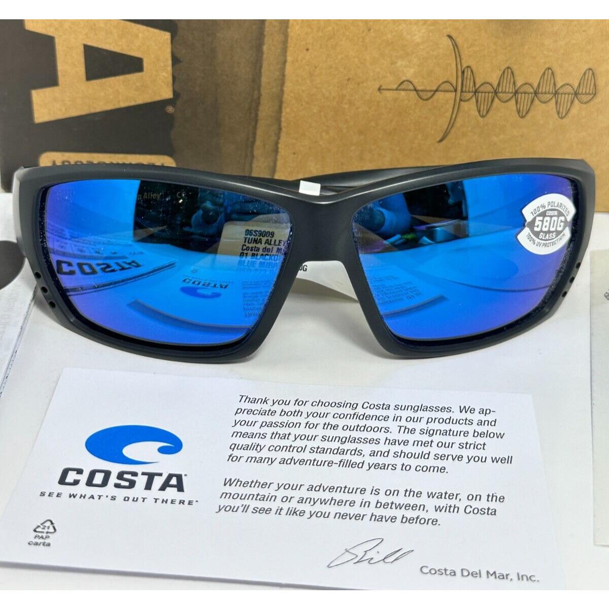 Costa Del Mar Tuna Alley 06S9009 Blackout Blue Mirror 580G Sunglasses Glass 2