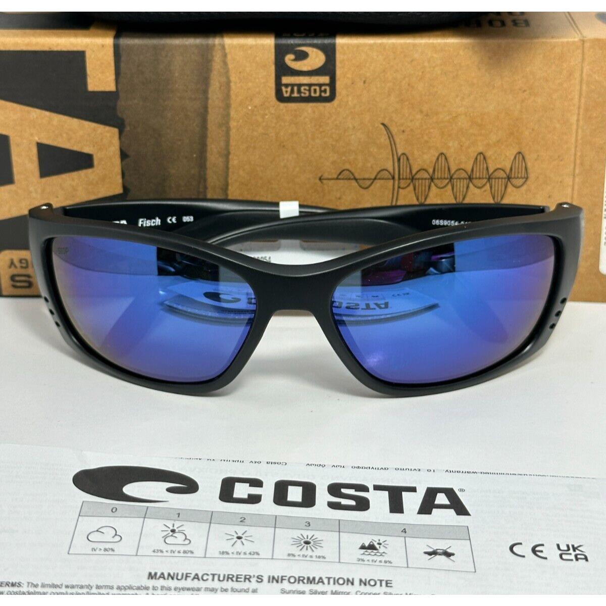 Costa Del Mar 06S9054 Fisch Blackout Blue Mirror 580P Sunglasses Polarized Poly