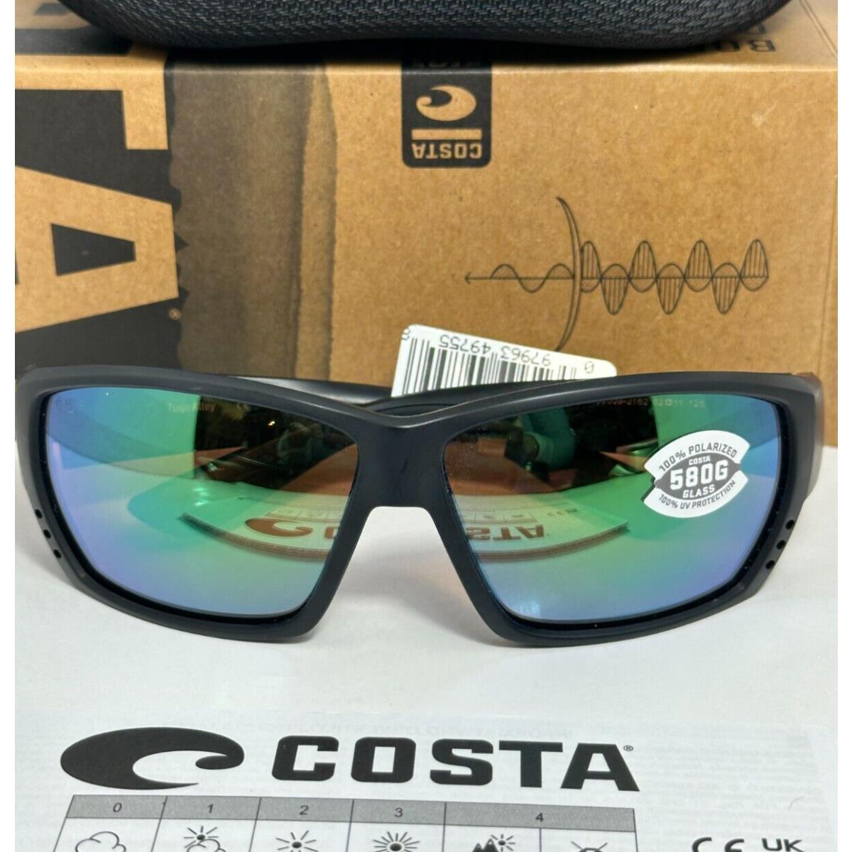 Costa Del Mar Tuna Alley Blackout Green Mirror 580G Glass Sunglasses 4