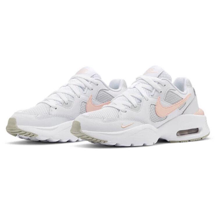 Women Nike Air Max Fusion Athletic Training Sneaker White/wash Coral CJ1671-101 - White/Washed Coral-Photon Dust