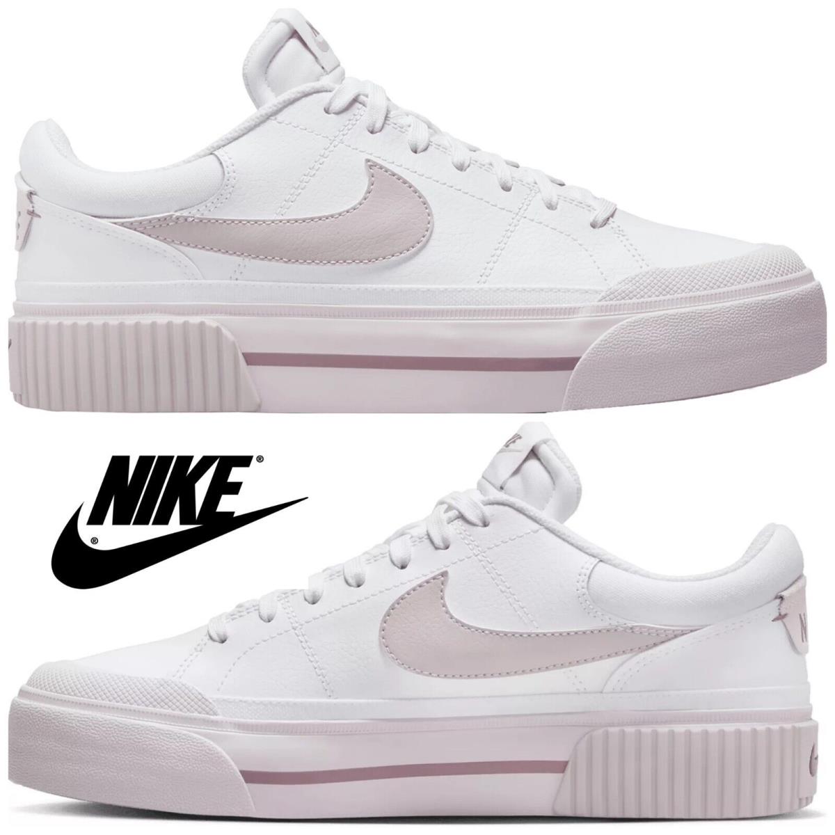 Nike Court Legacy Lift Women`s Sneakers Sport Running Comfort Athletic Shoes - White, Manufacturer: White/Violet