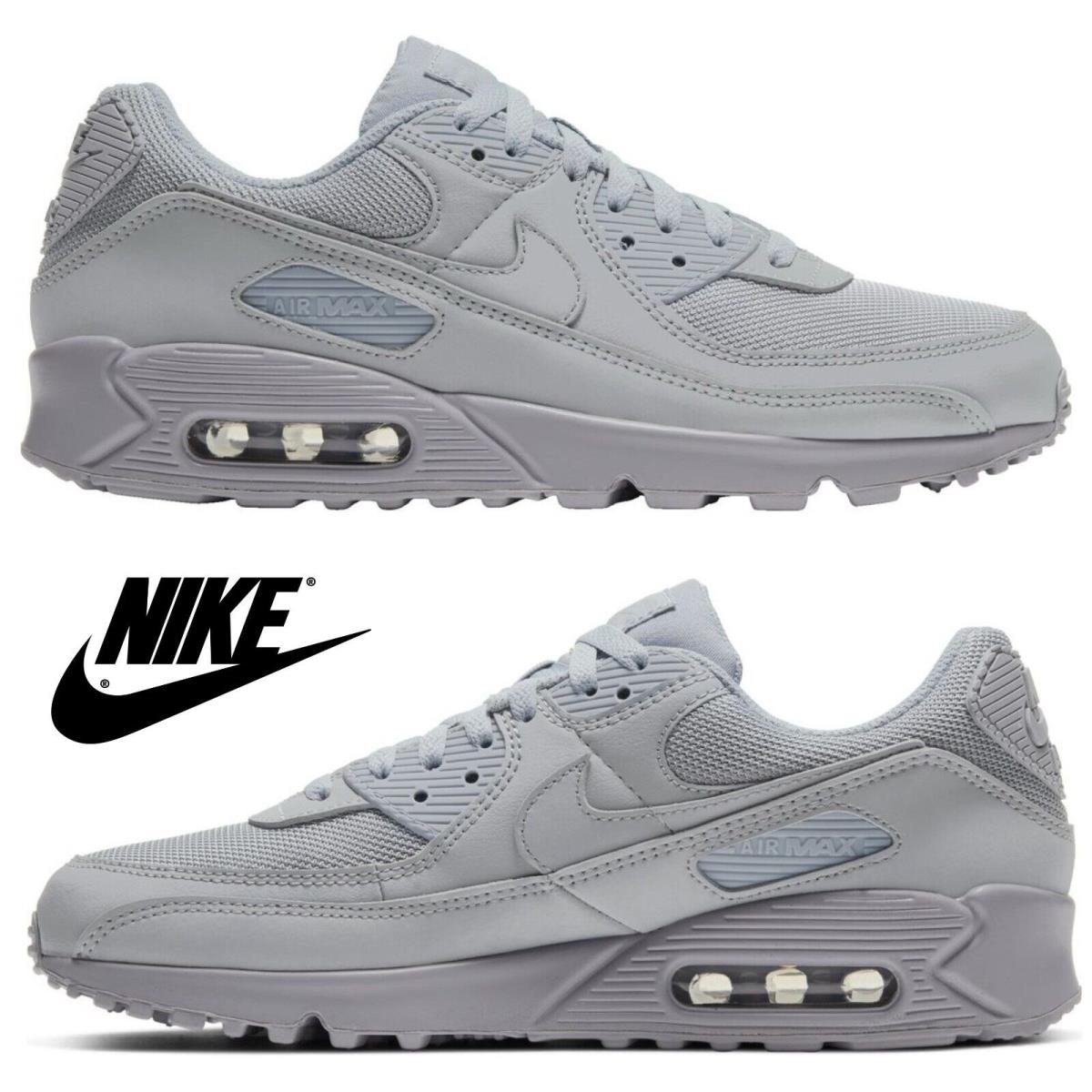 Nike Air Max 90 Men`s Sneakers Comfort Casual Sport Shoes Walking Running Gray