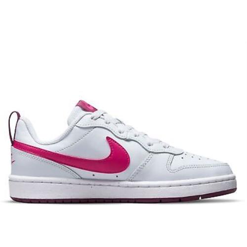 Big Kid`s Nike Court Borough Low 2 Pure Platinum/pink Prime BQ5448 015