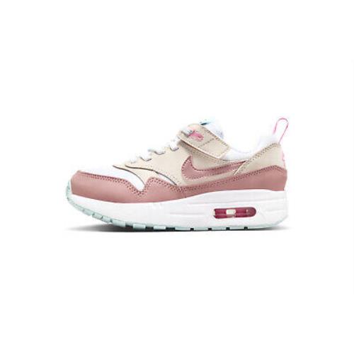 Little Kid`s Nike Air Max 1 Easyon White/red Stardust-guava Ice DZ3308 101