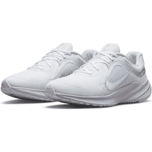 Nike Quest 5 Women`s Road Running Shoes White/metallic Silver DD9291-100 - White