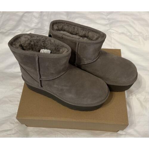 Ugg Women`s Classic Mini Platform Boot Box 1134991 Smoke