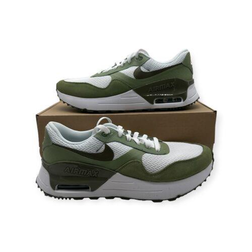 Nike Air Max Systm Men`s Casual Shoes White/olive Oil Green FD0782-100 Size 11 - White