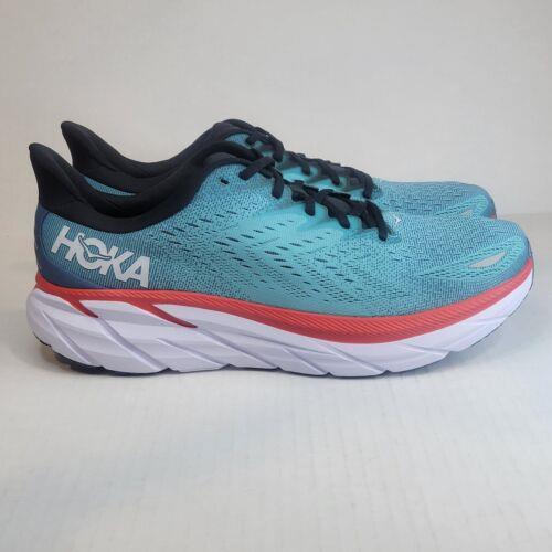 Hoka One One Mens Clifton 8 Teal Running Shoes Mens Size 12.5 Rtar 1119393