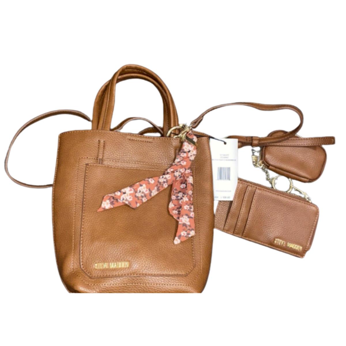 Steve Madden Mini Tote Bag Scarf Credit Card Earbud Cases Pebble Leather - Exterior: , Lining: , Hardware: Gold