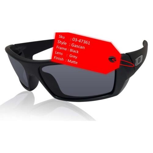 Oakley Gascan 03-473 Matte Black Frame Grey Sunglasses 0OO9014