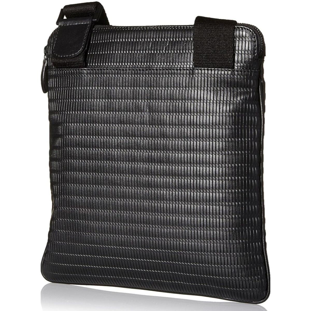 Emporio Armani Crossbody Messenger Leather Shoulder Bag Black with Dust Bag