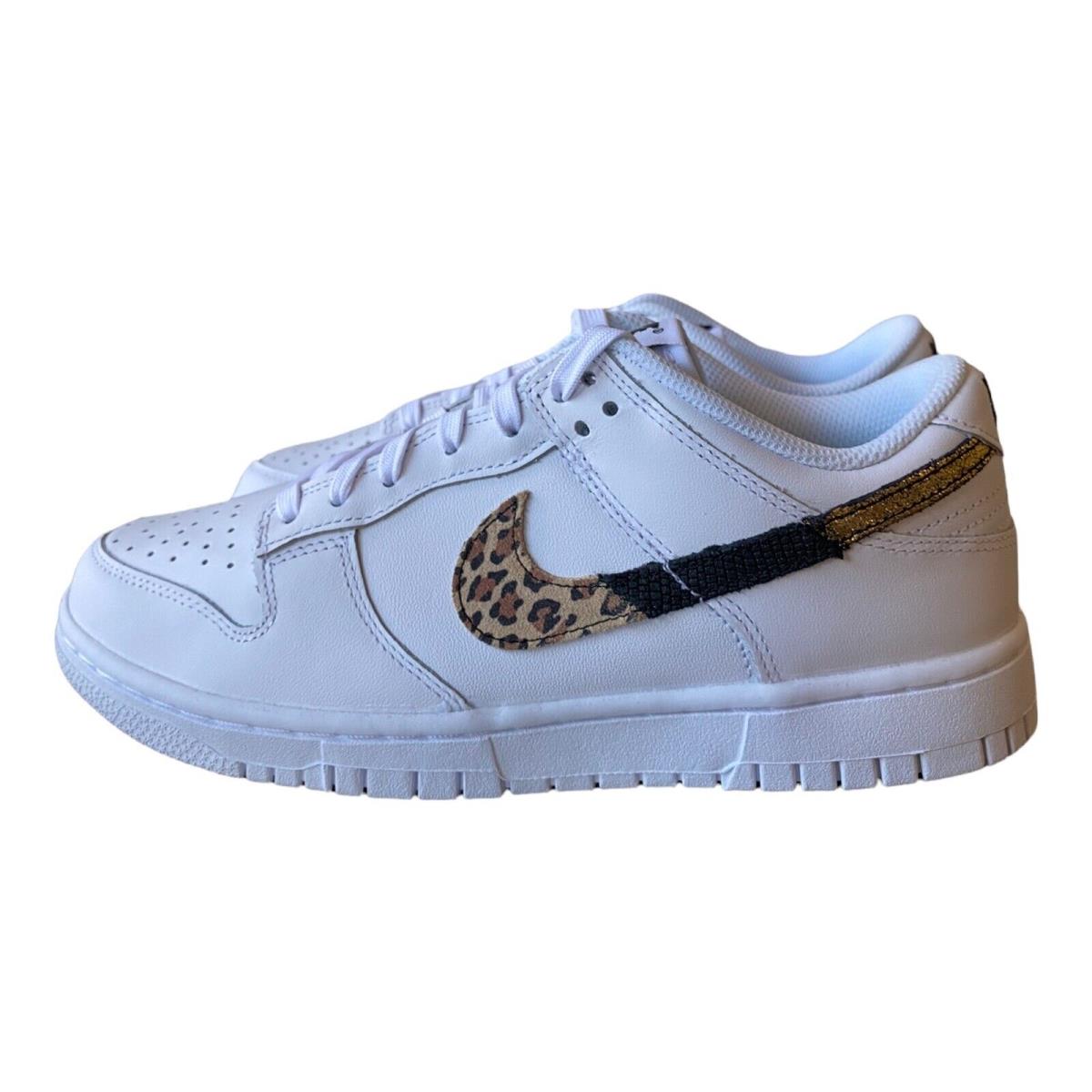 Nike Dunk Low SE Primal White Leopard DD7099-100 Women`s Size 7.5 - White