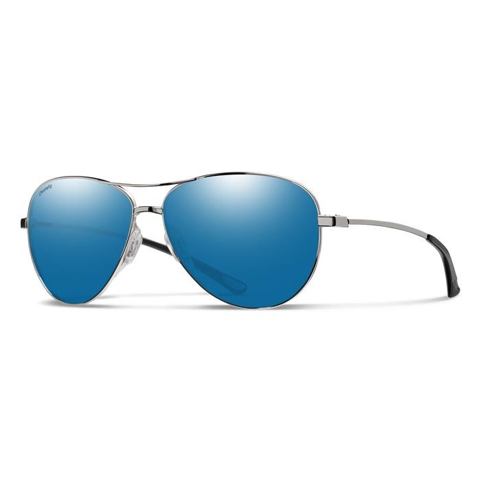 Smith Optics Langley Sunglasses Silver; ChromaPop Polarized Blue Mirror