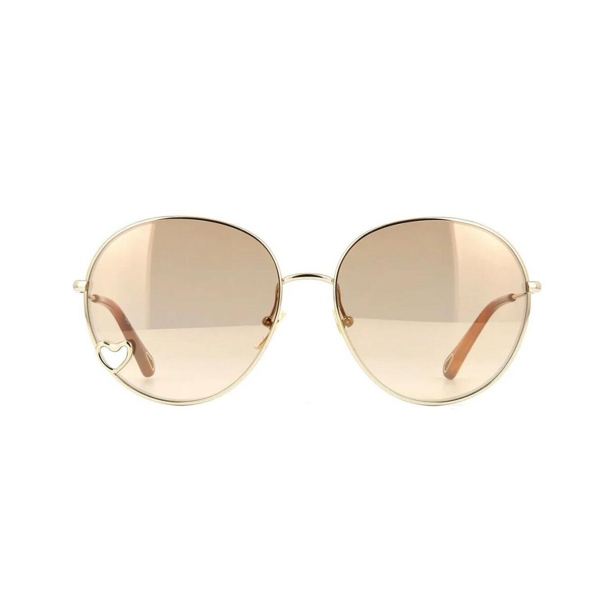 Chloe Ahim E CH0027S Gold/brown with Light Gold Mirroried 006 Sunglasses