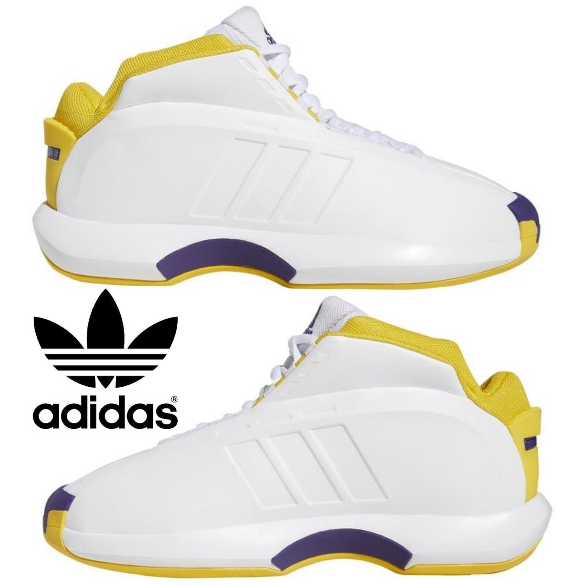 Adidas Crazy 1 Men`s Sneakers Basketball Shoes Running Gym Court Sport White - White, Manufacturer: White/Yellow