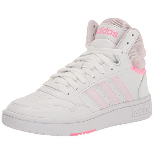 Adidas Women`s Hoops 3.0 Mid Basketball Shoe White/Almost Pink/Beam Pink