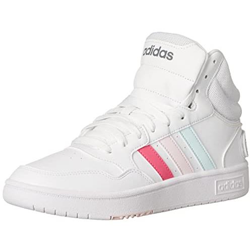 Adidas Women`s Hoops 3.0 Mid Basketball Shoe White/Pulse Magenta/Almost Pink