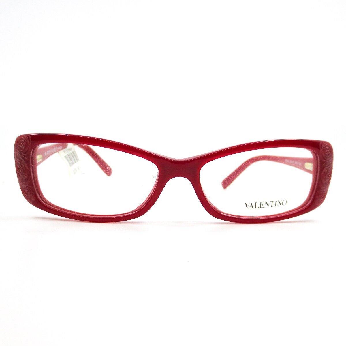 Valentino V2610 613 Eyeglasses Frames Red Rectangular Full Rim 52-15-135