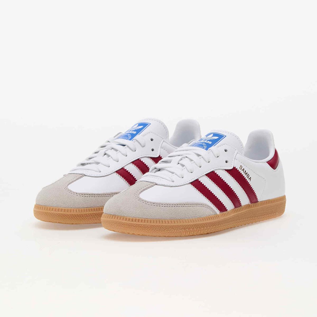 Adidas Originals Samba OG White Burgundy IF3813 Casual Mens Shoes Sneakers