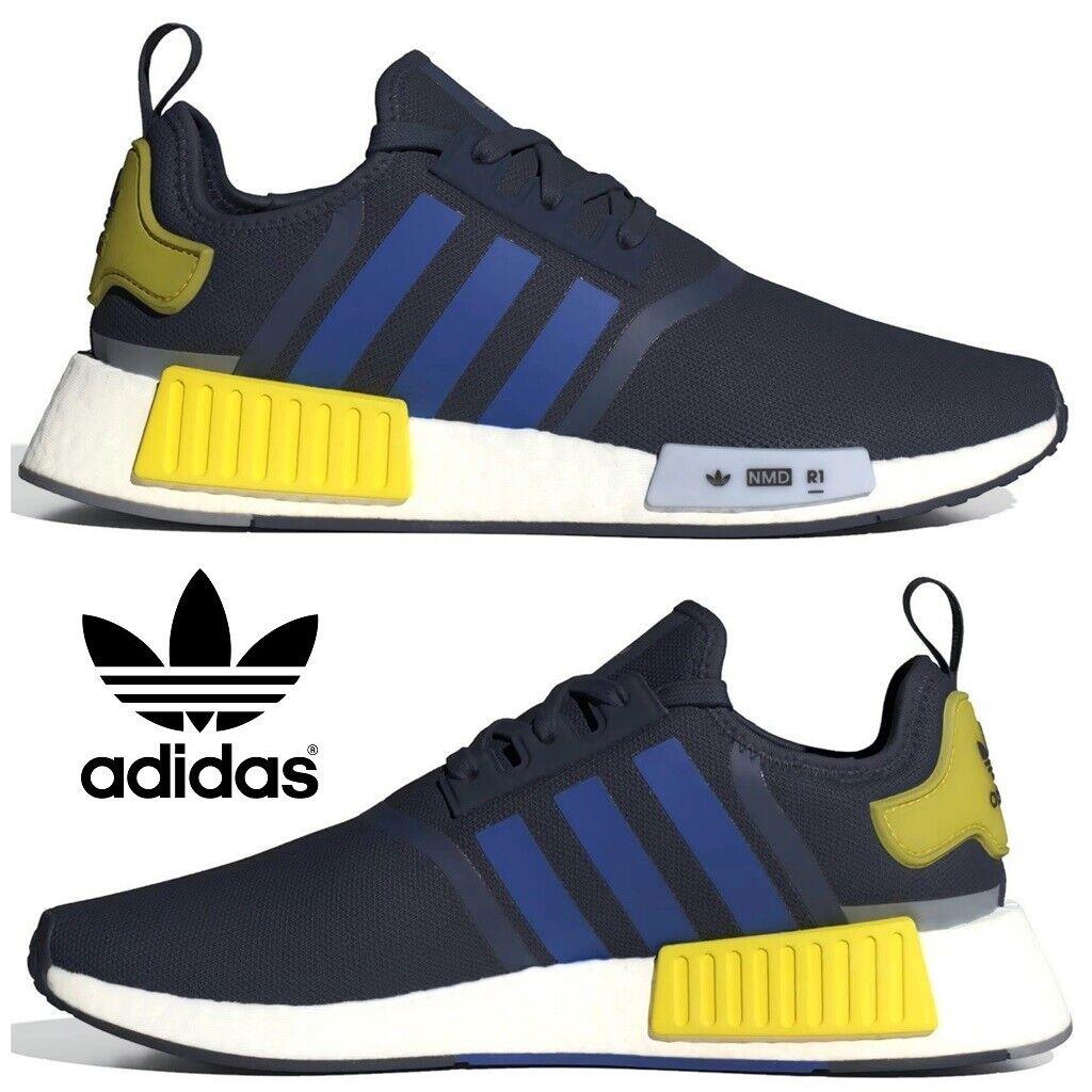Adidas Originals Nmd R1 Men`s Sneakers Running Shoes Gym Casual Sport Blue - Blue, Manufacturer: Night Indigo / Royal Blue / Yellow