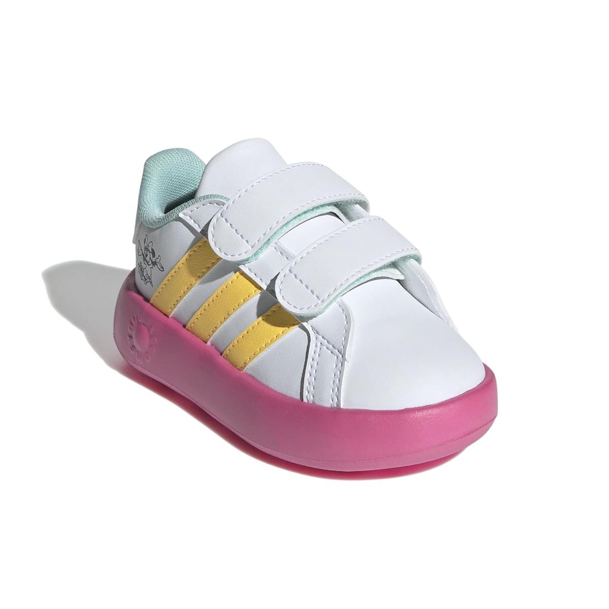 Girl`s Shoes Adidas Kids Grand Court x Minnie Mouse Toddler White/Spark/Pulse Magenta