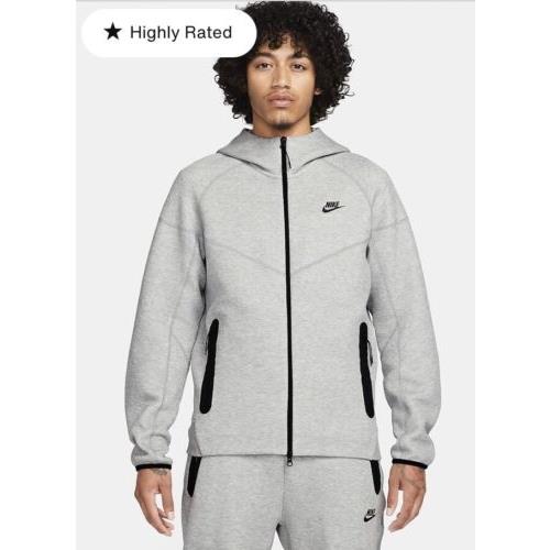 Nike Tech Fleece Windrunner Full-zip Hoodie Mens Style : Fb7921-063 Grey Jacket