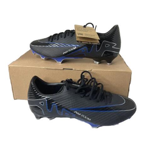 Nike Size 11 Zoom Vapor 15 Academy Fg/mg Men`s Black/chrome-hyper Royal DJ5631-040