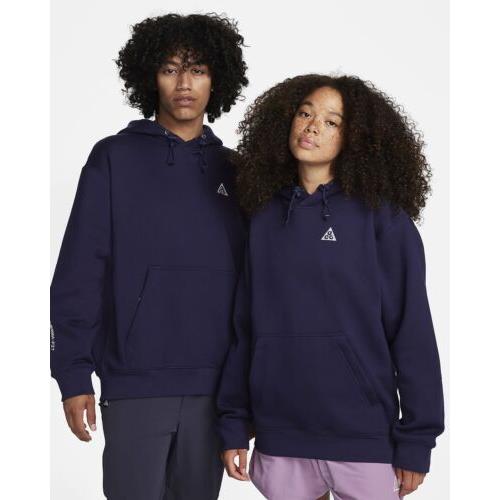 Nike Acg Therma-fit Pullover Hoodie Purple Ink Sz Men s Small DZ3392-555
