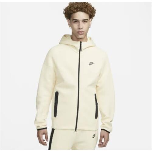 Nike Tech Fleece Hoodie Full Zip Jacket Coconut Milk Ivory Men`s Medium