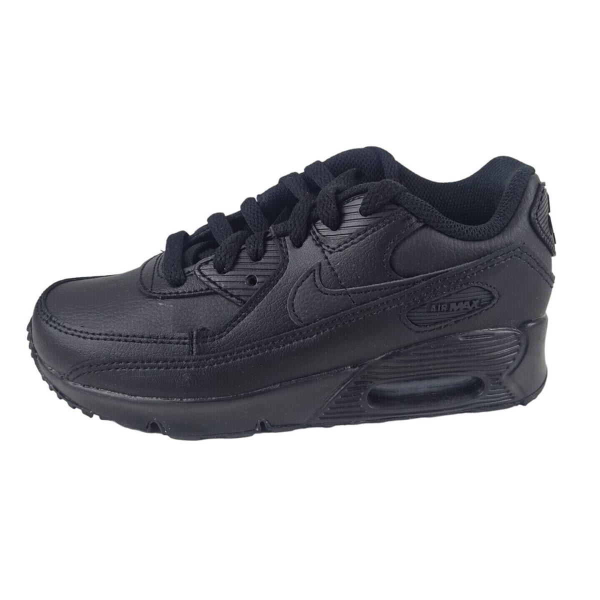 Nike Little Kids Air Max 90 Ltr PS CD6867 001 Sports Leather Shoes Black Sz 12 C