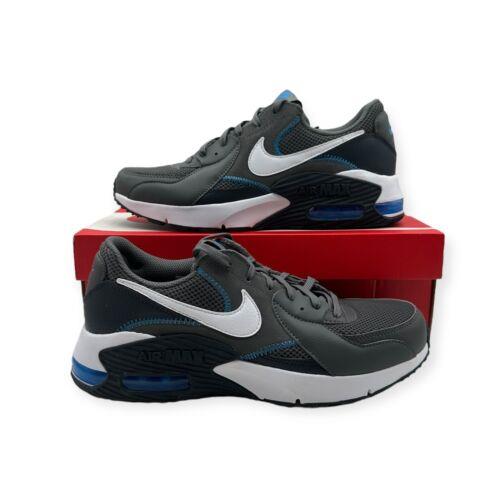Nike Men`s Air Max Excee CD4165-019 Iron Grey/white/photo Blue Shoes Size 8.5 - Gray