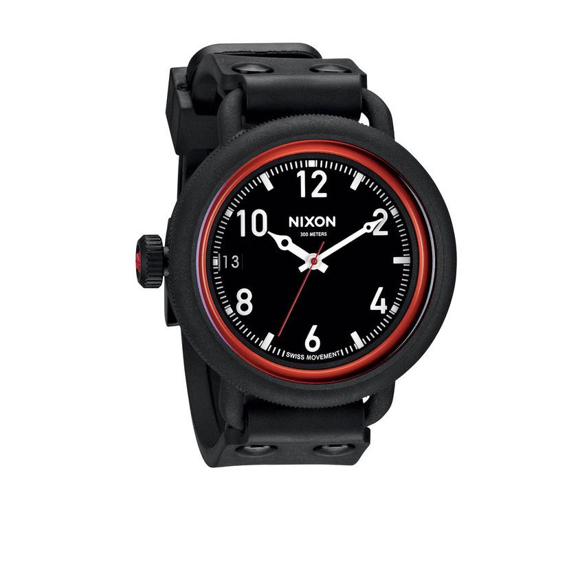 Nixon A488760 October All Black / Red Men`s Watch 3387