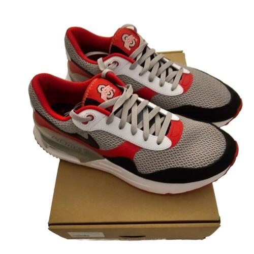 Nike Air Max Systm Ohio State Shoes Sneakers Sz 10.5 M Scarlett Gray Mens Osu