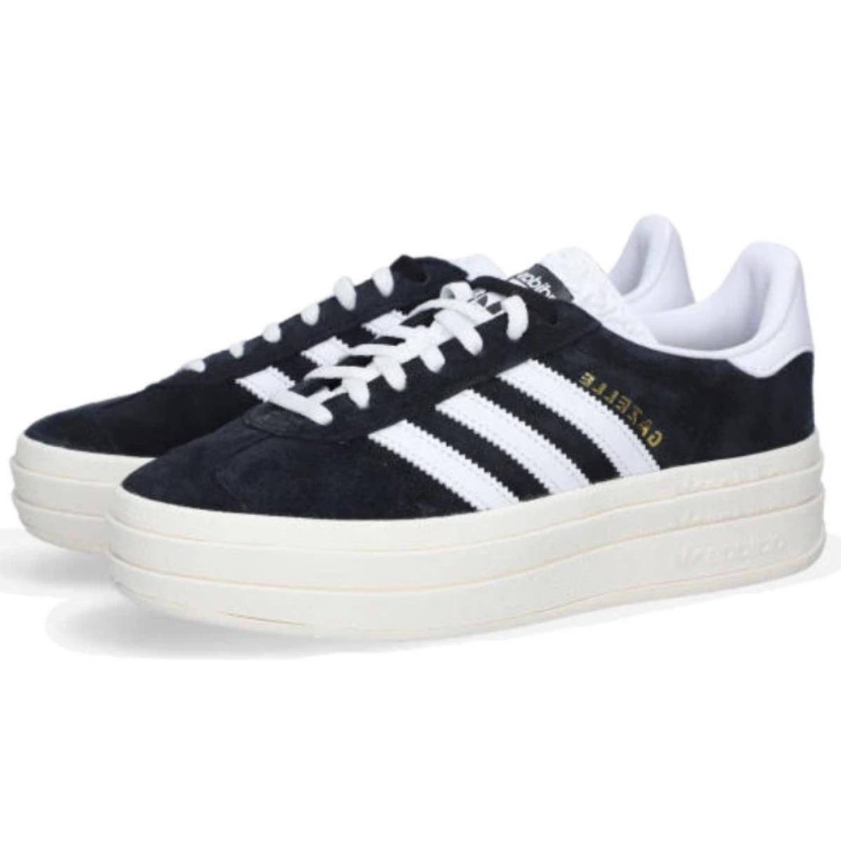 Adidas Originals Women`s Gazelle Bold Shoes Size 7.5 US - Black/White