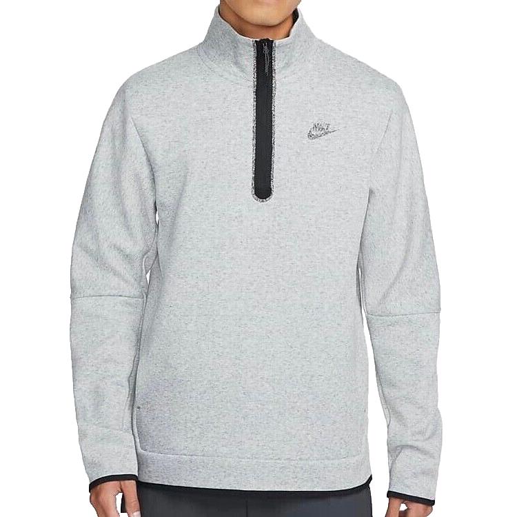 Nike Tech Fleece 1/2 Zip Sweatshirt DQ4314-063 Grey Heather Men`s 2XL Xxl