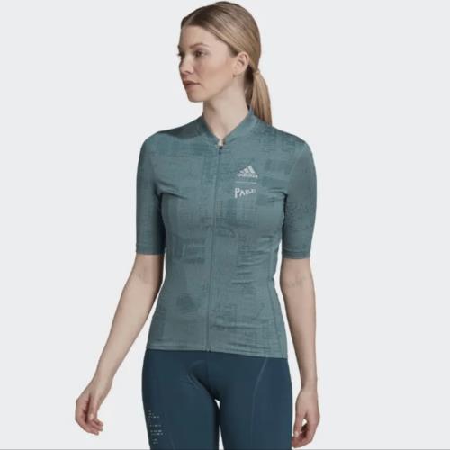 Adidas Parley Cycling Zipper Jersey Top Women`s Small S Grey Heat Rdy HI6832