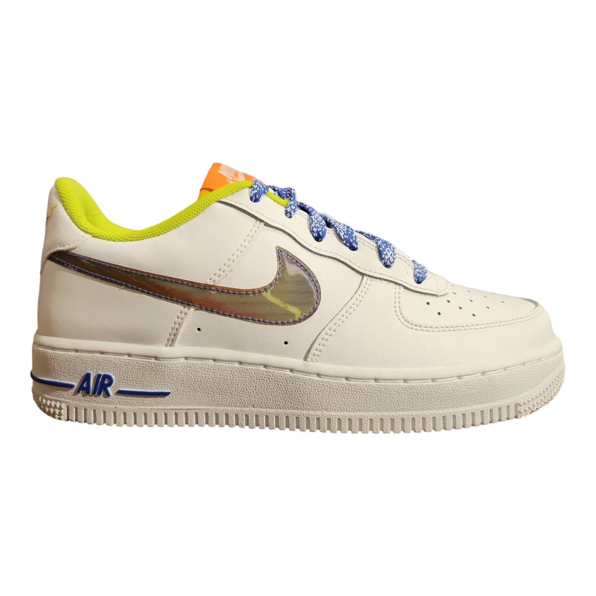 Nike Youth Air Force 1 LV8 White Medium Blue Casual Shoes Size 5Y DQ7767-100 - White