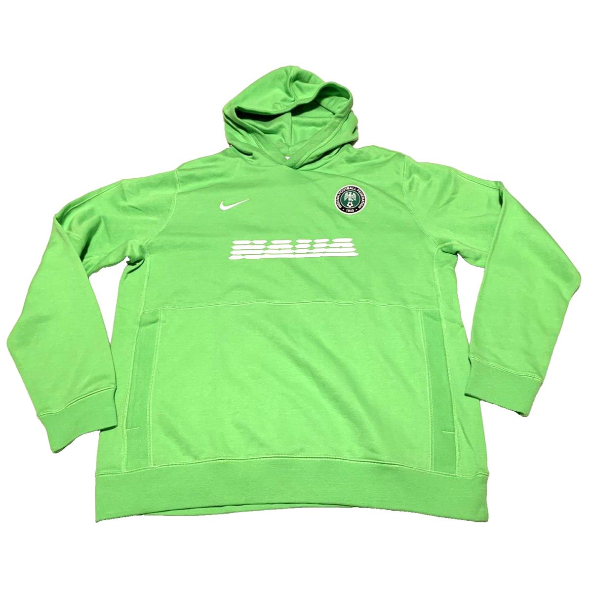 Nike French Terry Soccer Hoodie Mens XL Nigeria Football Federation Naija Green