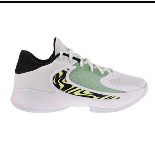 Nike Zoom Freak 4 GS Big Kids` Shoes White-black-barely Volt DQ0553-100 6Y - White-Black-Barely Volt
