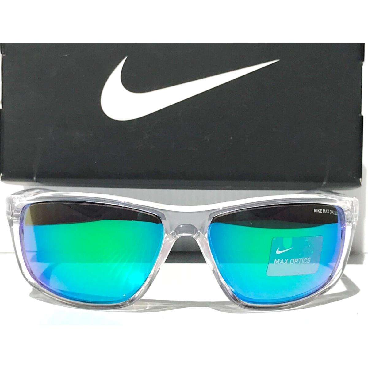 Nike Adrenaline Clear Grey Max Optics Green Mirror Lens Sunglass EV1113 901