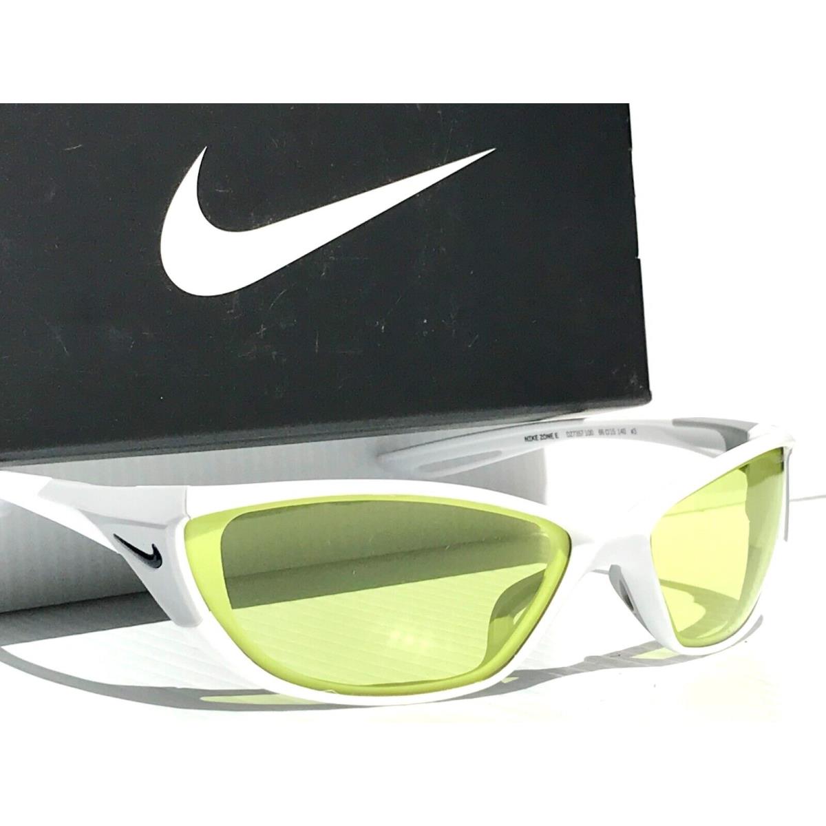 Nike Zone Matte White Frame Low Light Yellow Lens Sunglass DZ7357 100