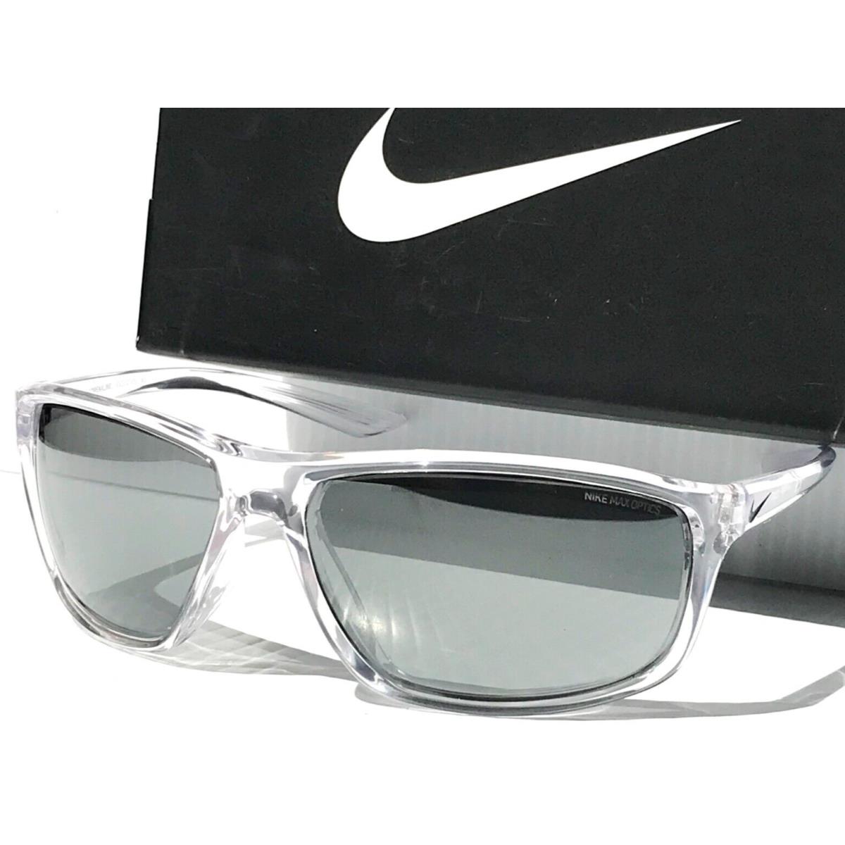 Nike Adrenaline Clear Grey Max Optics Silver Mirror Lens Sunglass EV1112 900