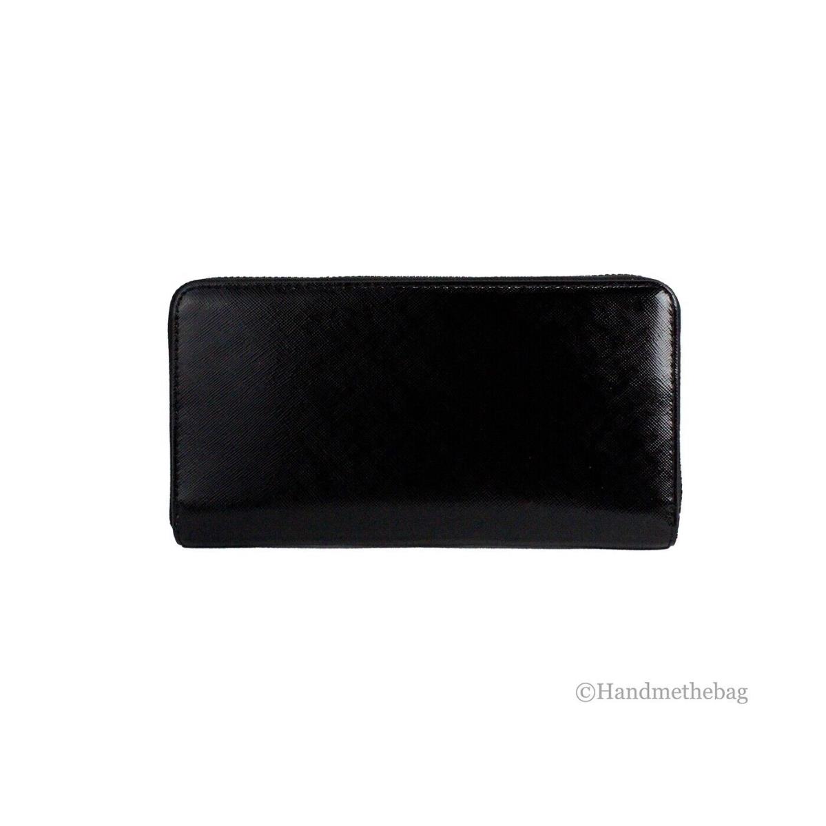 Marc Jacobs Large Black Crossgrain Leather Continental Clutch Zip Around Wallet